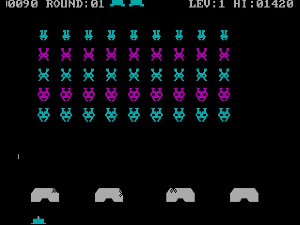 Gameplay of Space Strike for DOS